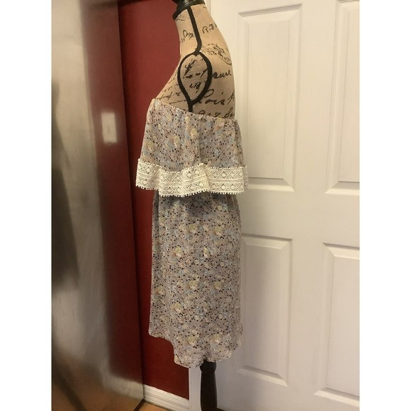Judith March Crochet trim floral strapless mini dress size small - Picture 2 of 7